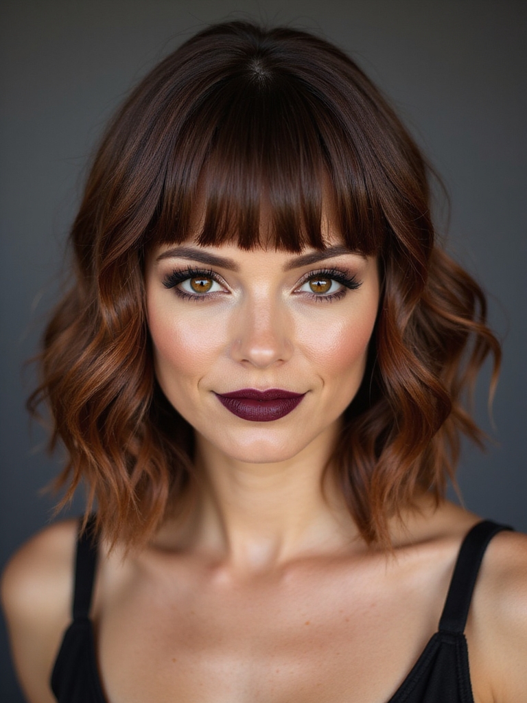 blunt fringe with layers