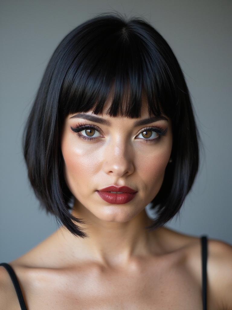 blunt high shine polished bob