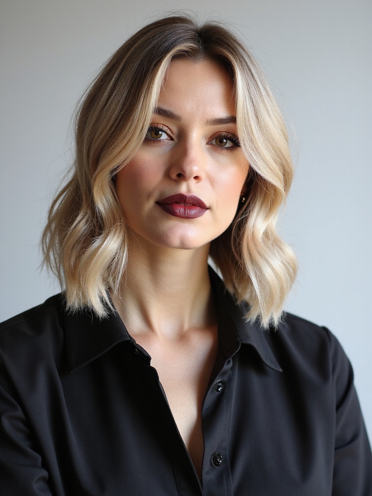blunt textured bob for thickness