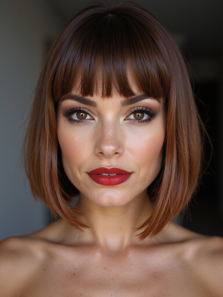 blunted a line bob fringe
