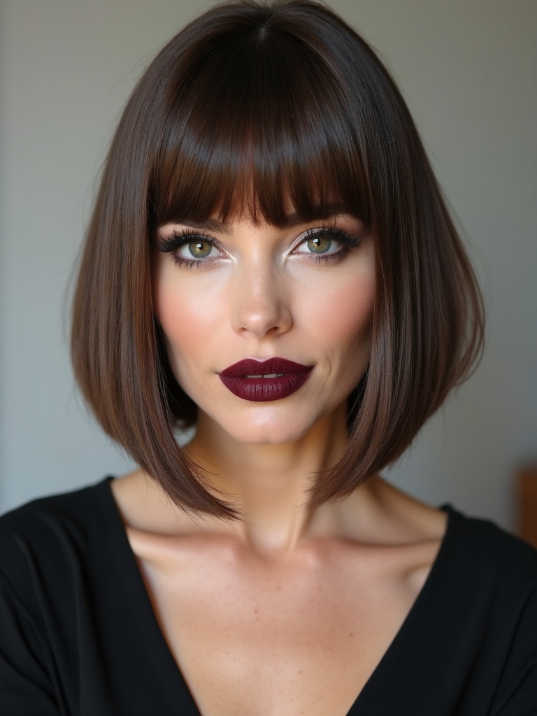 bold jaw length blunt bob