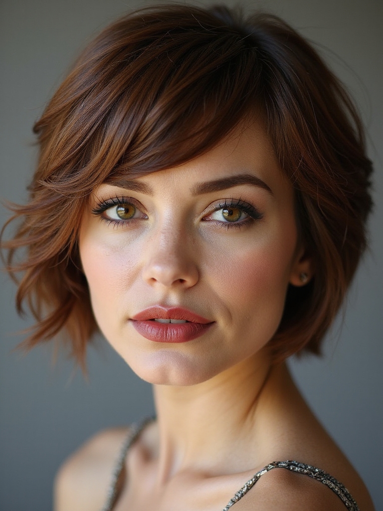 bold short bob with bangs