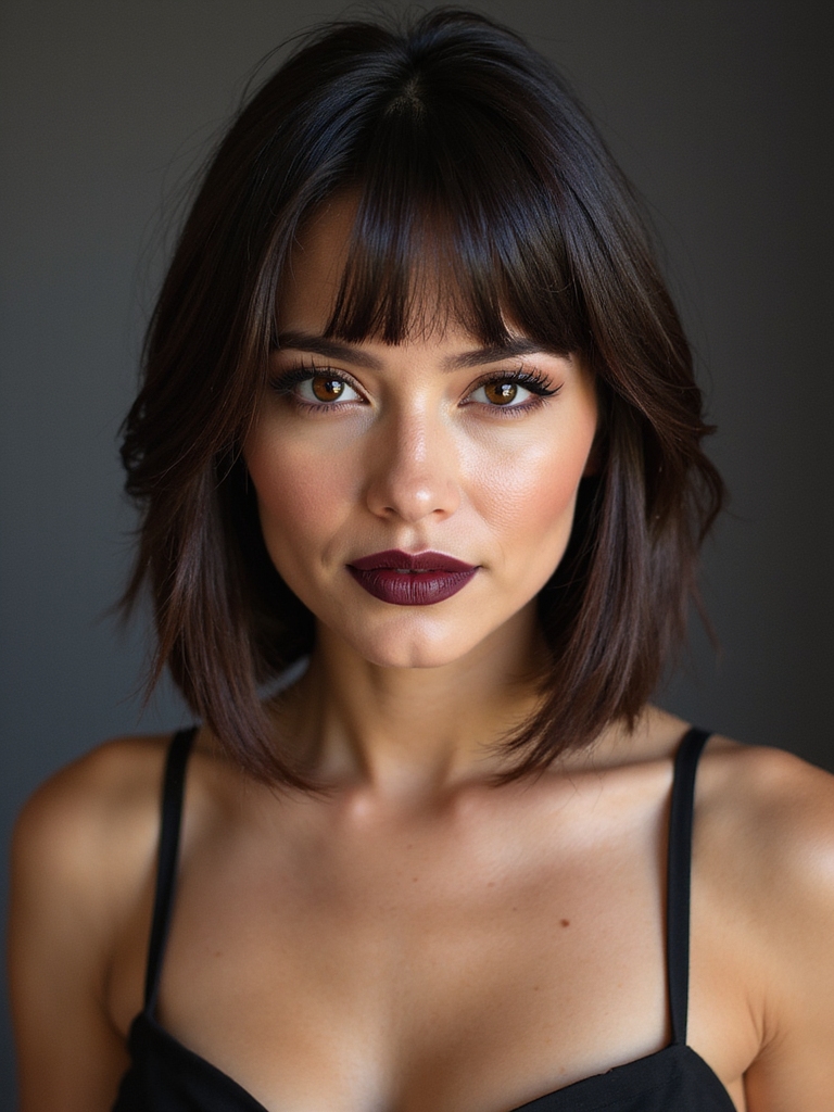 bold short brunette bob hairstyles