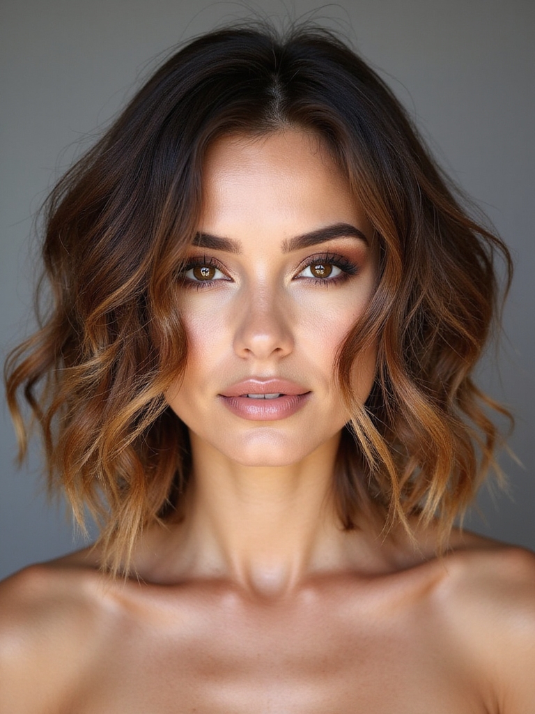 brown balayage adds texture