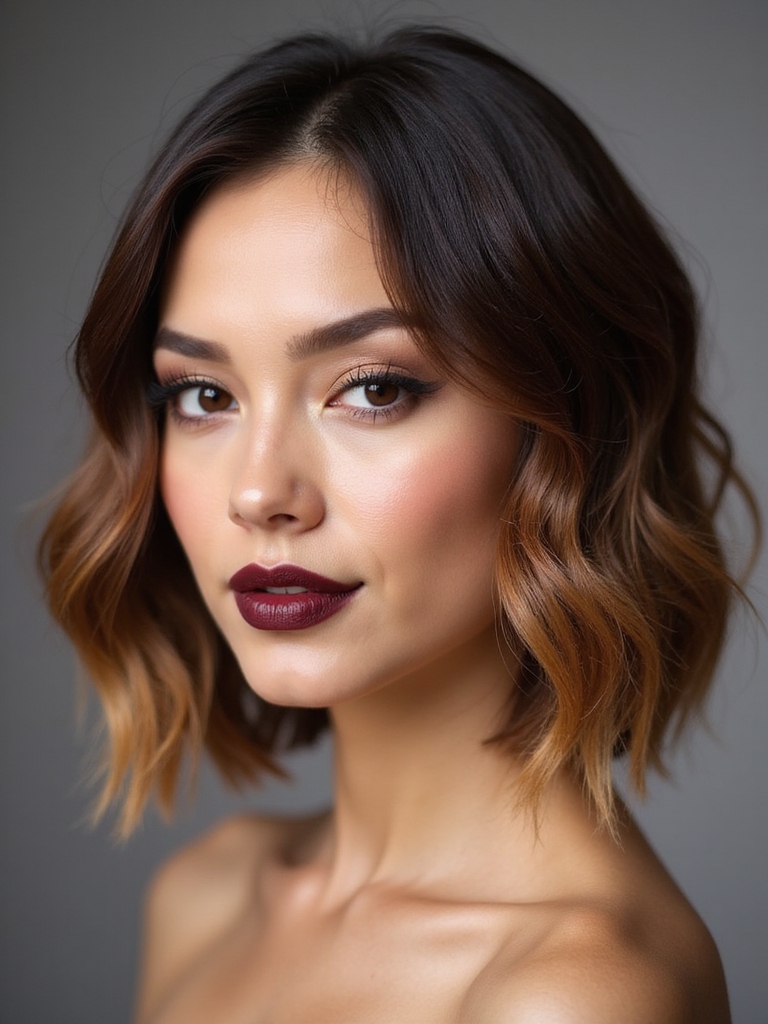 brunette ombre bob styles