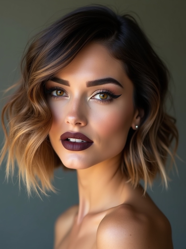 chic textured chin length bob