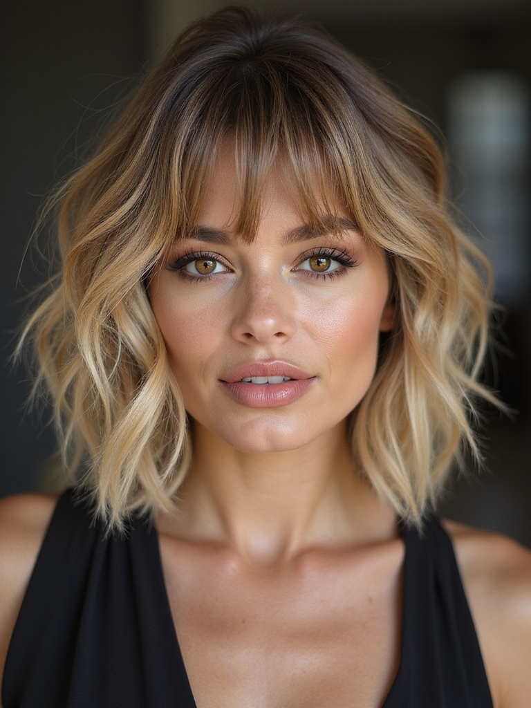 chic textured jaw length bob