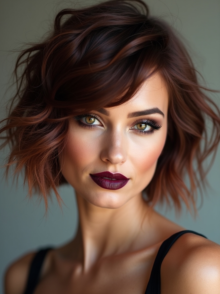 chic tousled chin skimming bob