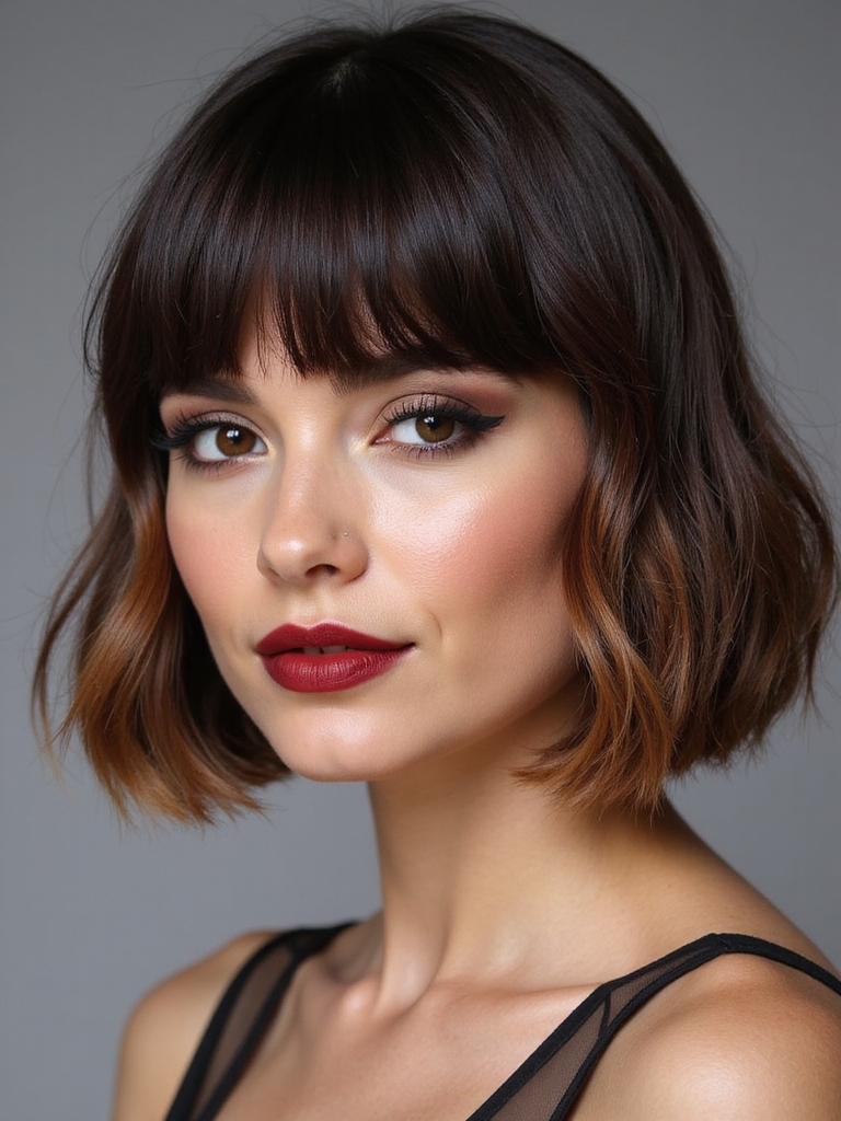 chin length blunt bob illusion