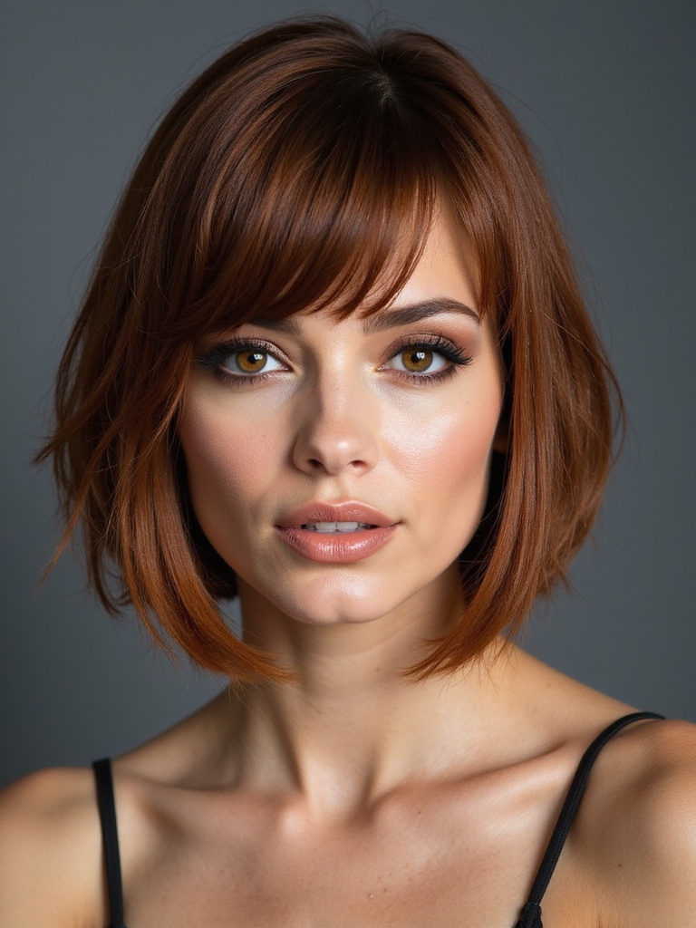 chin length bob undercut fringe