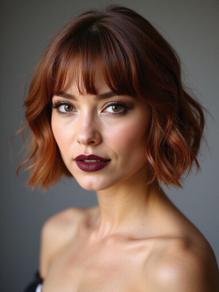 chin length bob wispy fringe