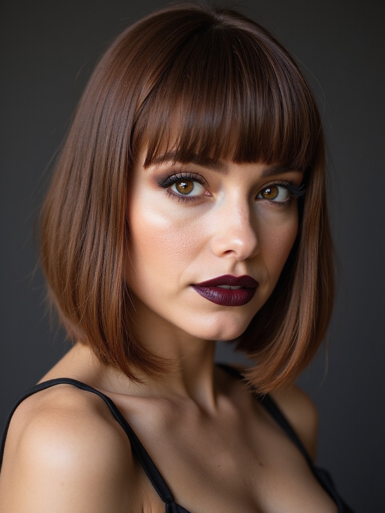 chin length bob with bangs