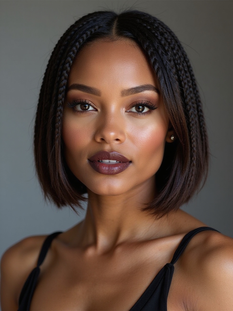 chin length knotless bob braids