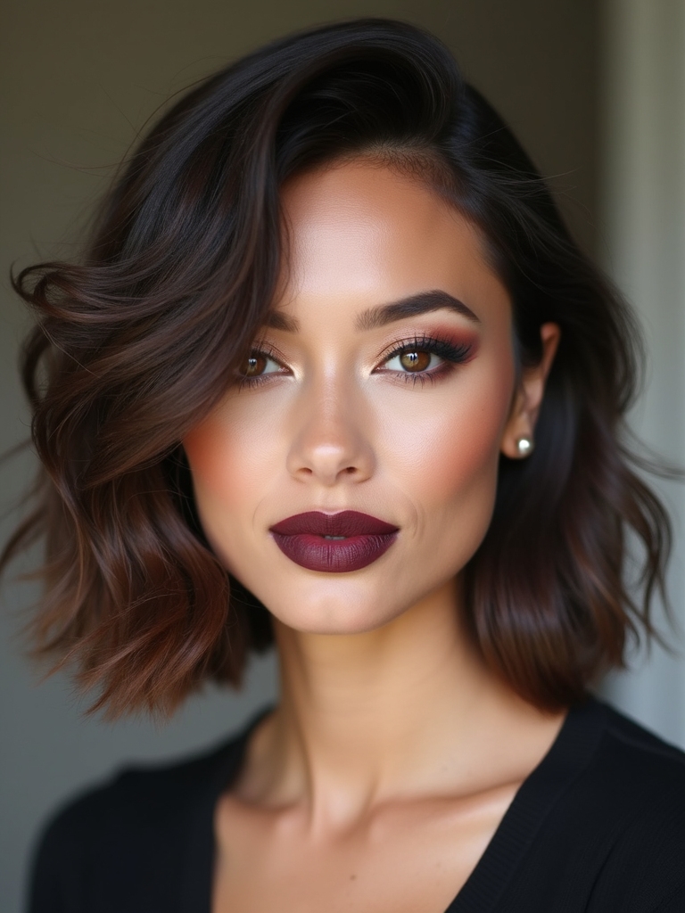 chin length layered bob undercut