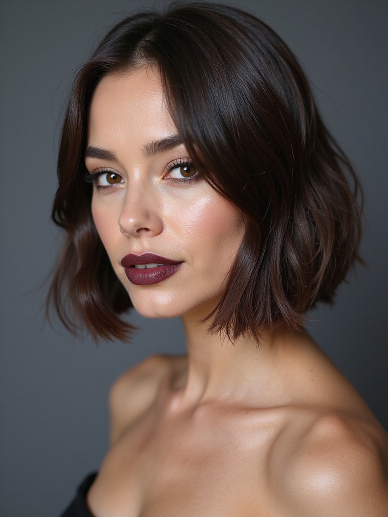 chin length polished face framing