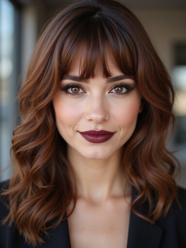 chin length tousled bob fringe