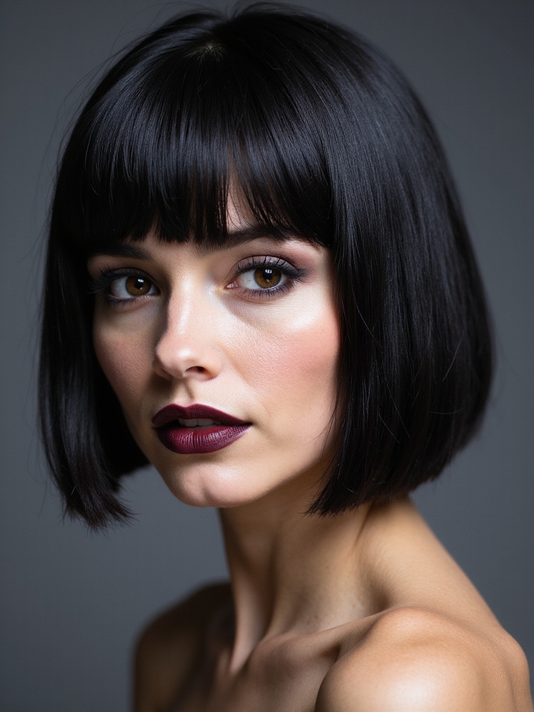 chin skimming bob with fringe