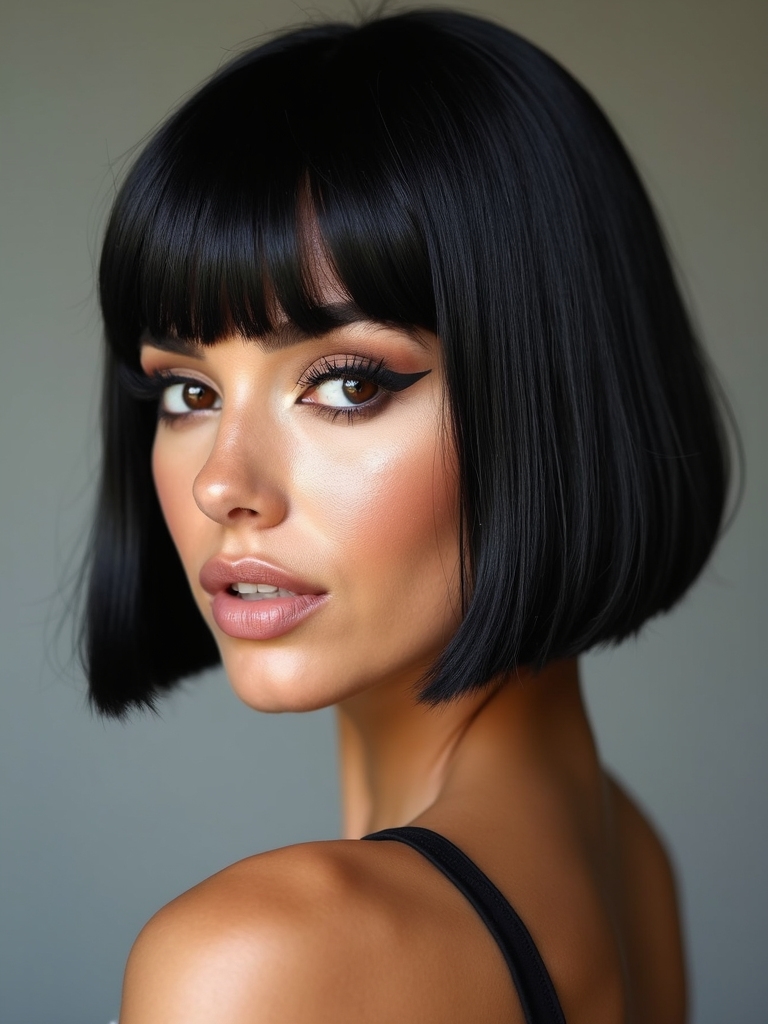 chin skimming sleek blunt bob