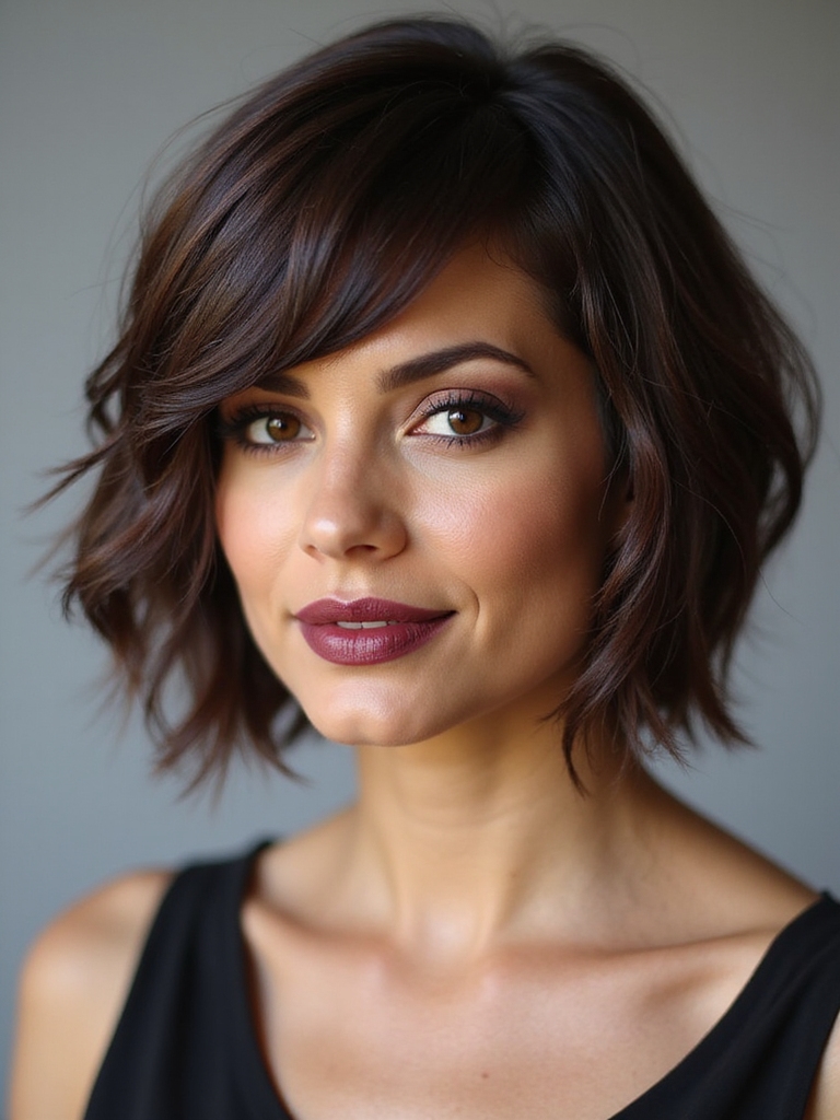 chocolate brown tousled pixie bob