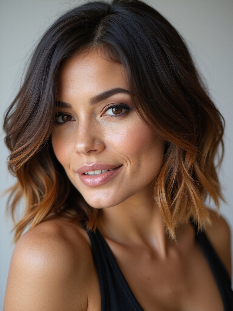 chocolate to sun kissed bob