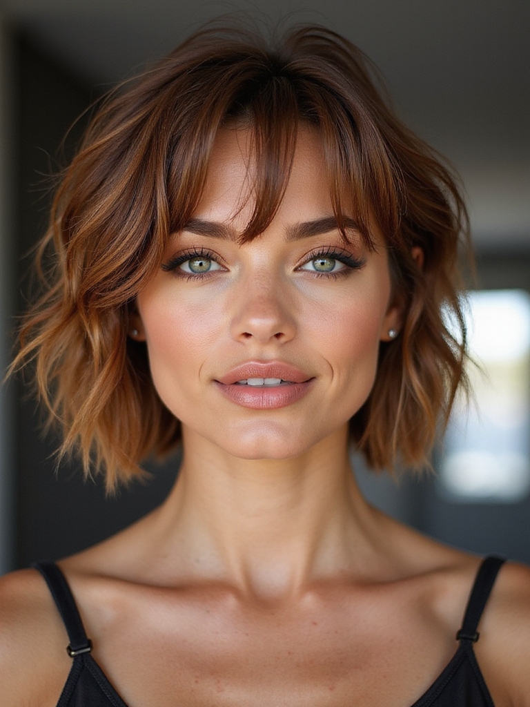 choppy chin bob texture