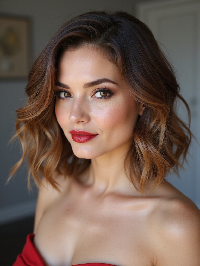 choppy chin length textured bob