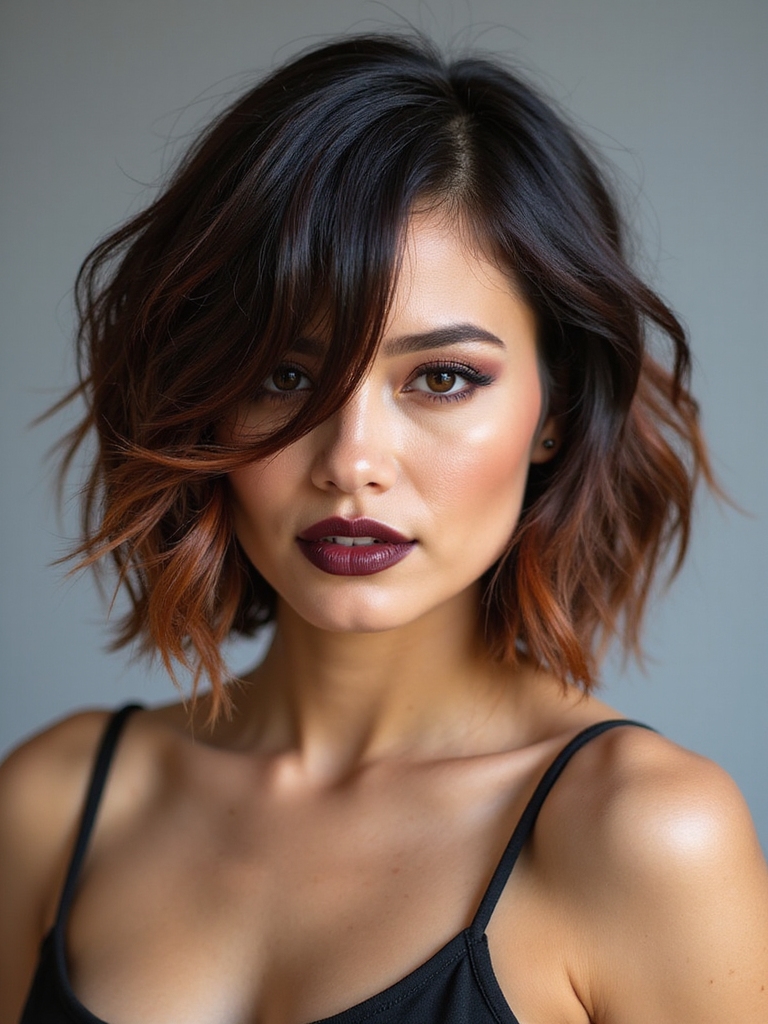 choppy edgy stacked bob