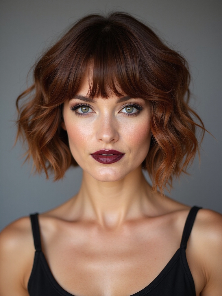 choppy feathered tousled bob