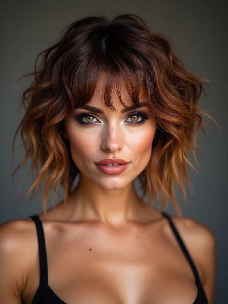 choppy layered bob feathered ends