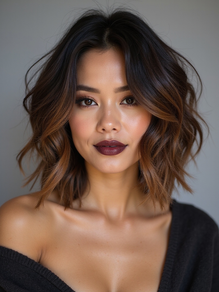 choppy layered piecey bob textures