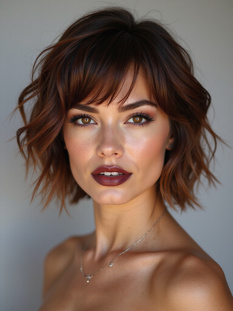 choppy shaggy textured bob
