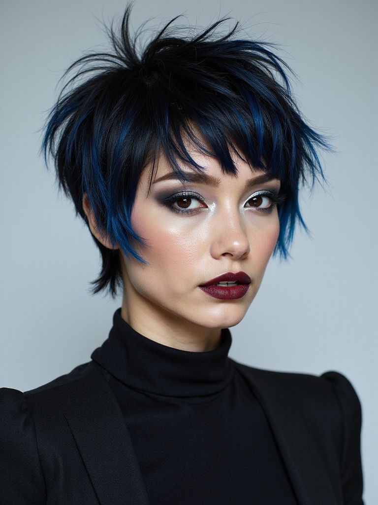 choppy spiky punk bob
