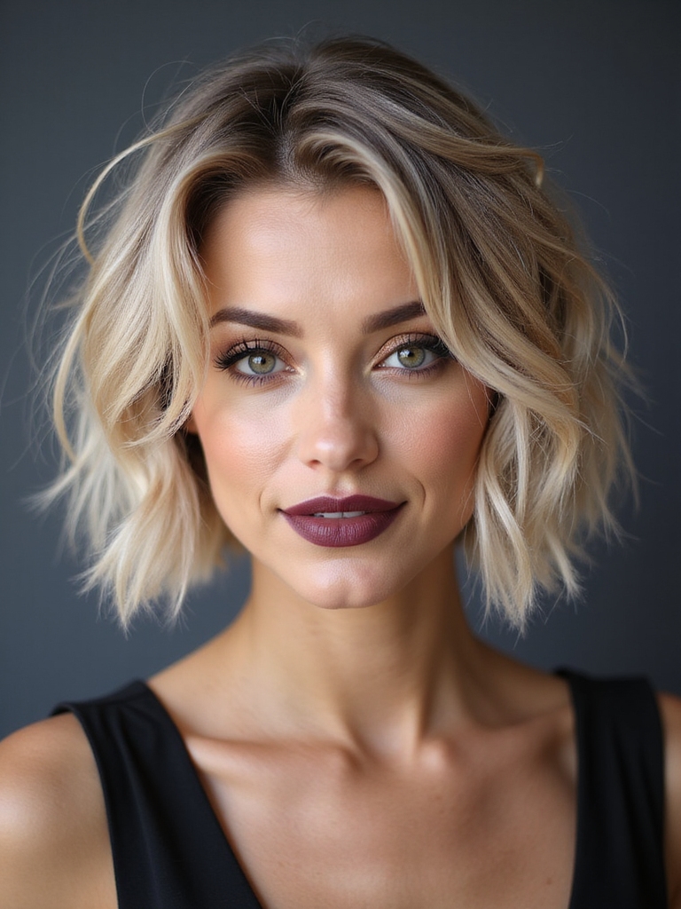 choppy textured bob vibe