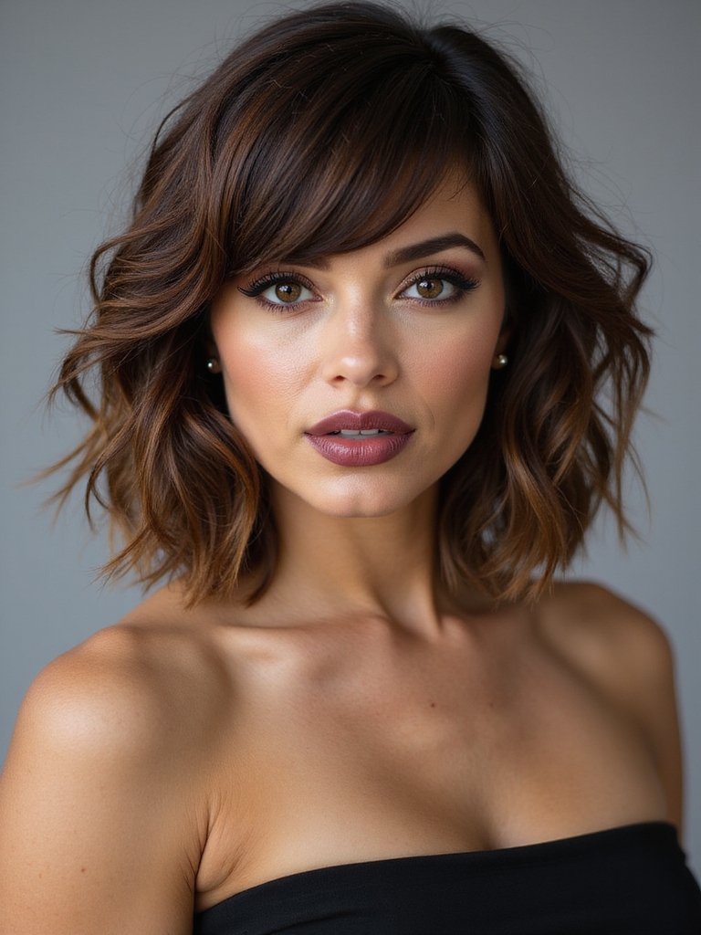 choppy textured medium length shag