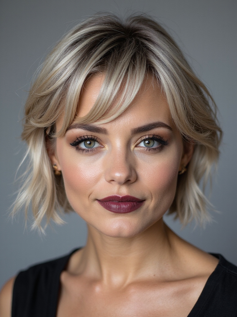 choppy textured pixie bob