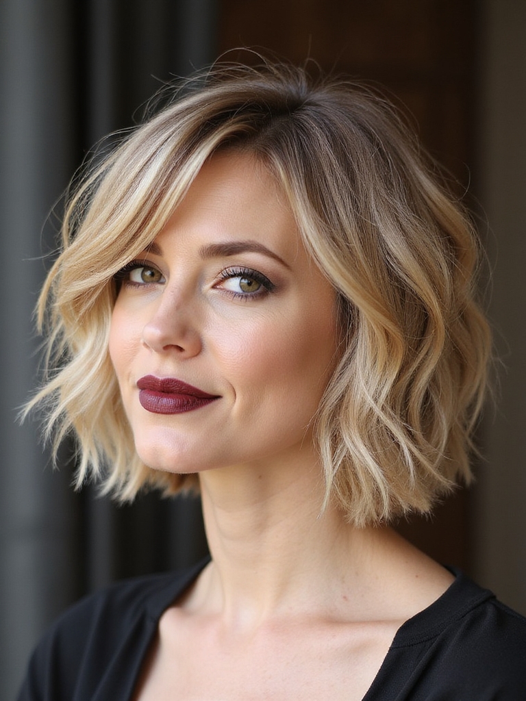 choppy textured short bob