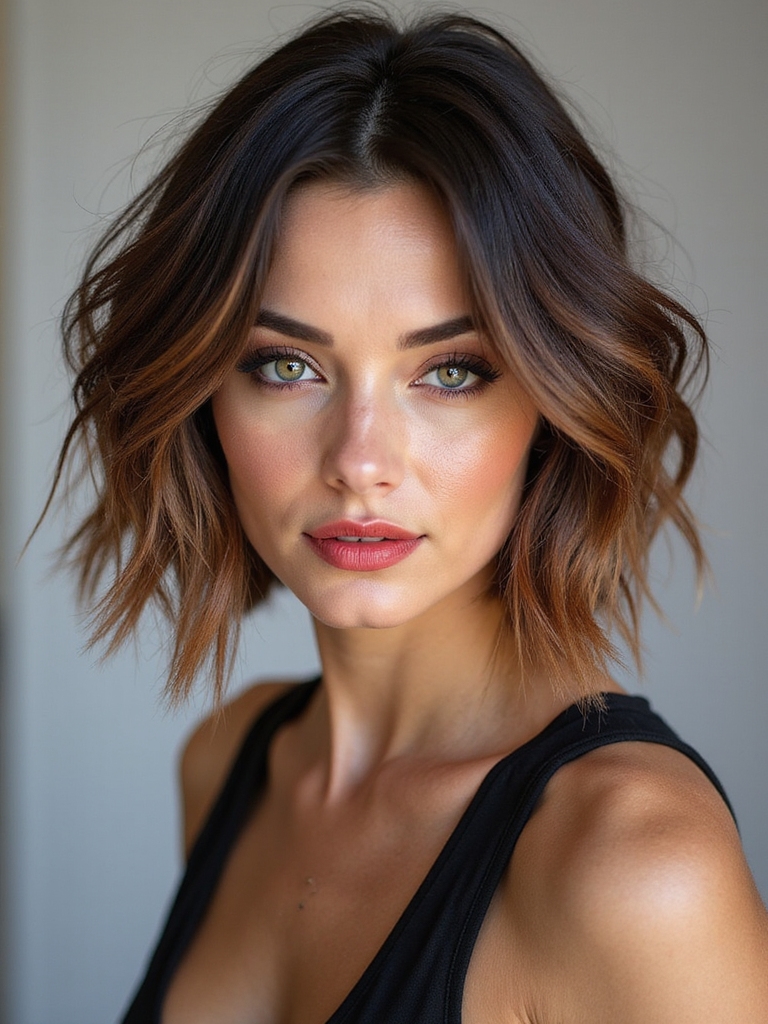 choppy textured tousled bob