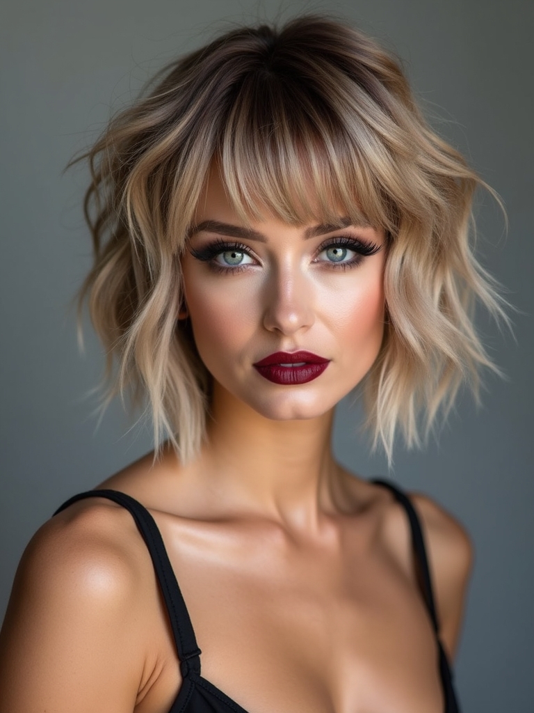 choppy tousled layered undercut