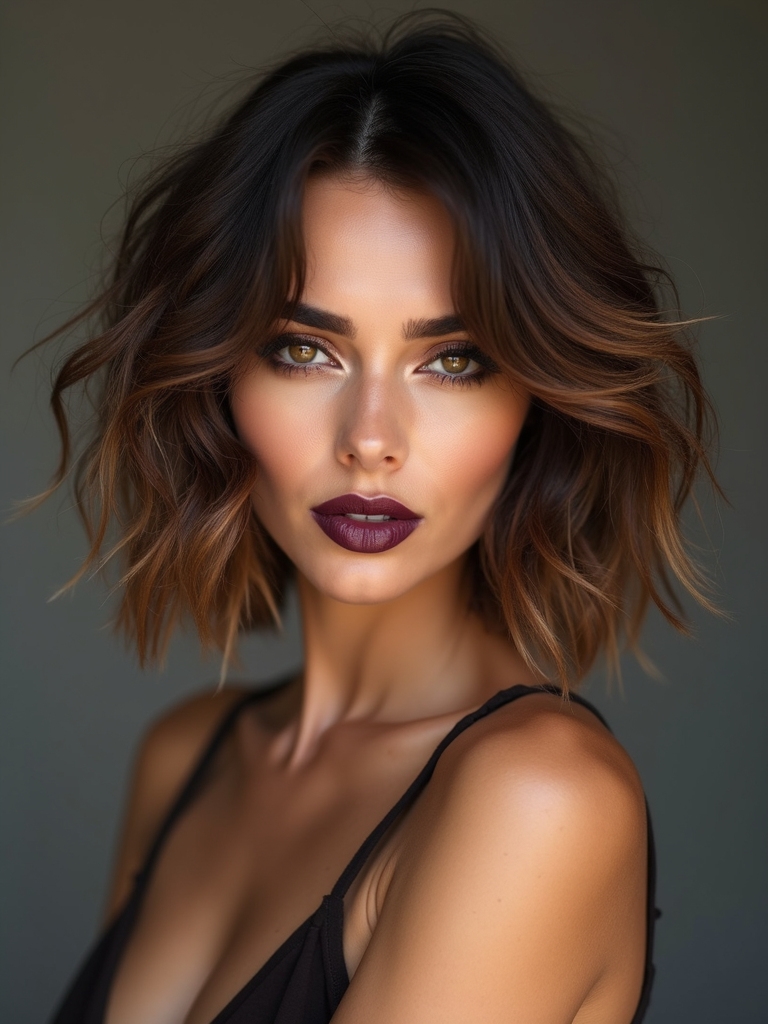 chunky layered textured bob