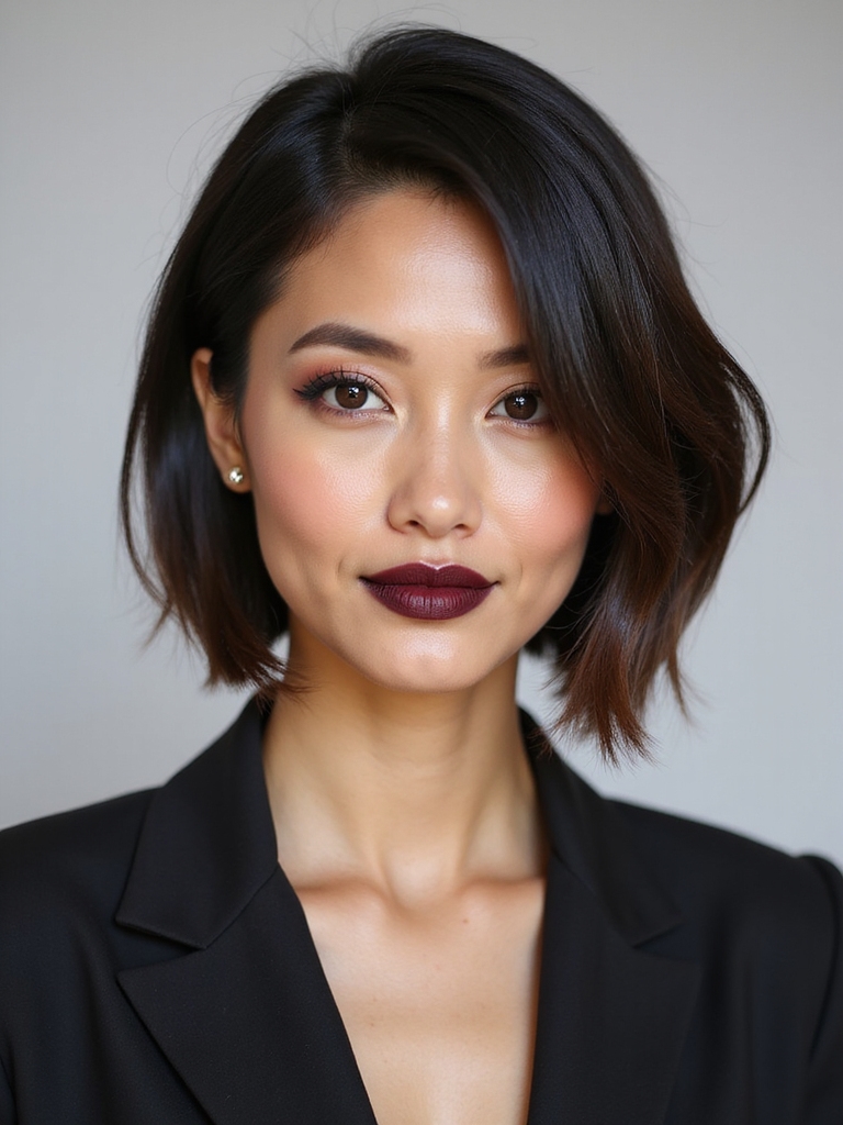 clean tapered angled bob