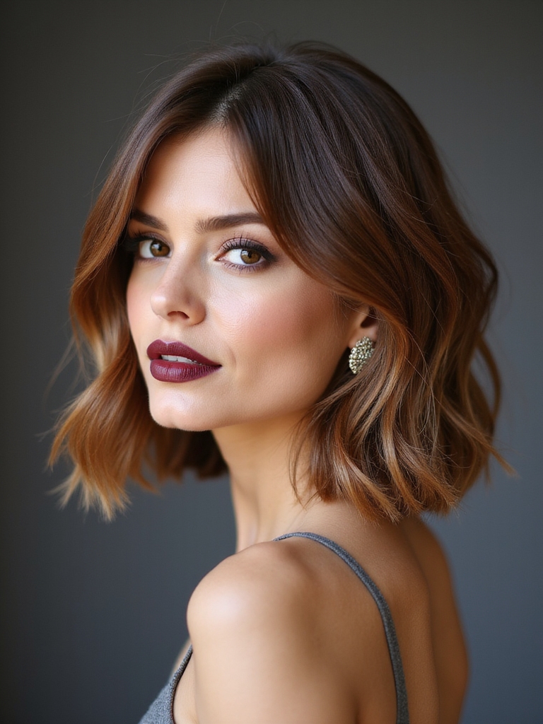 collarbone length layered bob silhouette