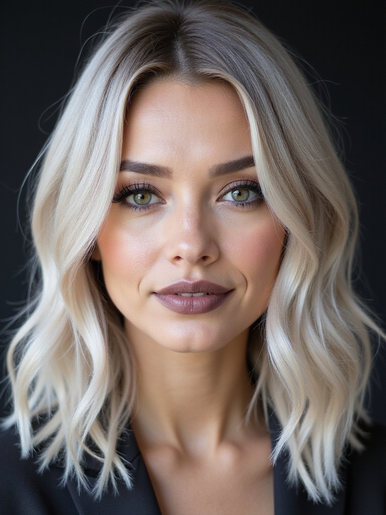 cool ashy blonde lob