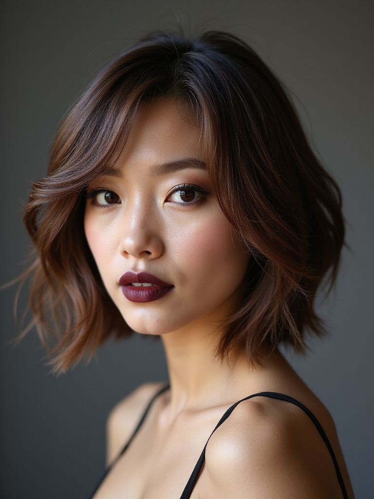 cool toned angled bob sculpting