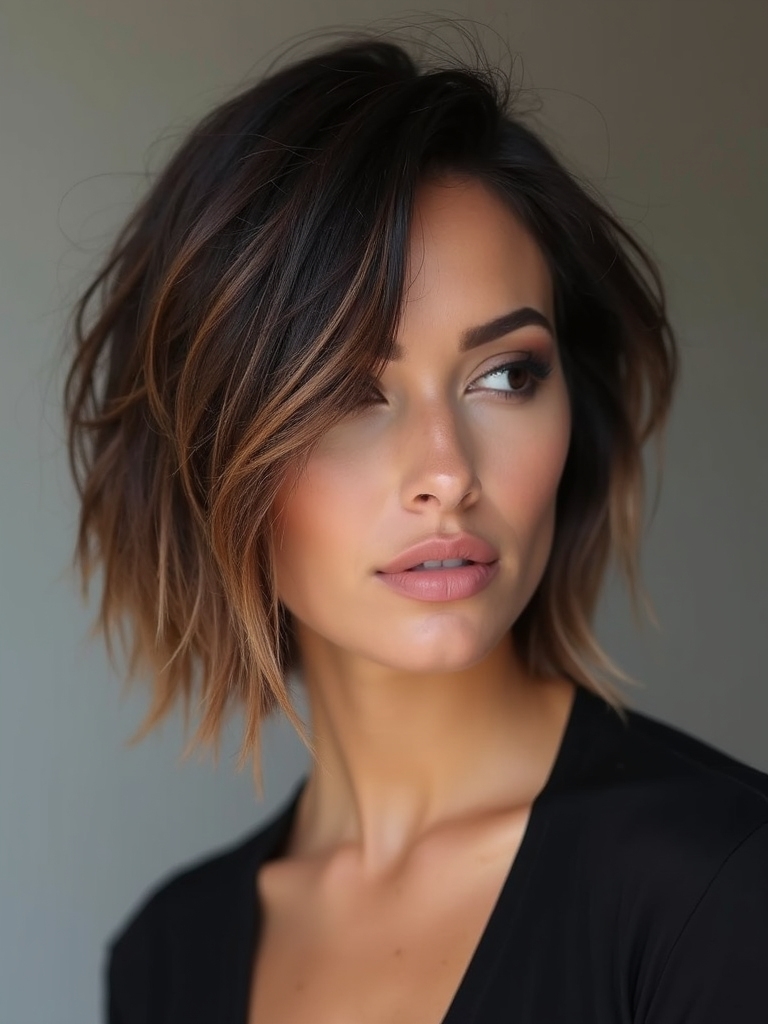 crisp razor edged bob silhouette