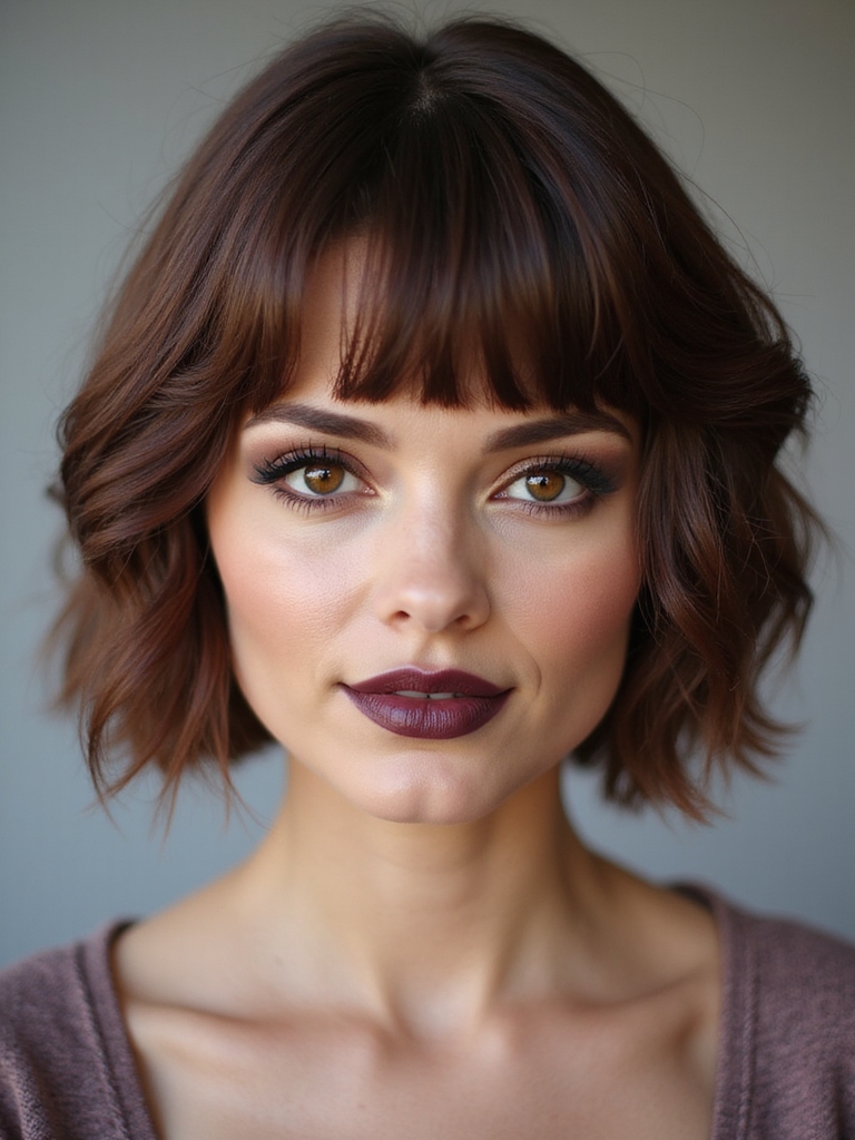 cropped bang textured pixie bob