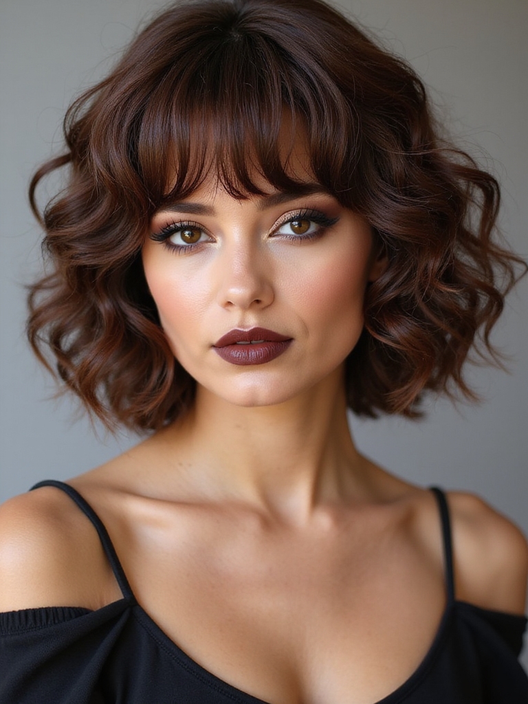 cropped micro fringe tight coils