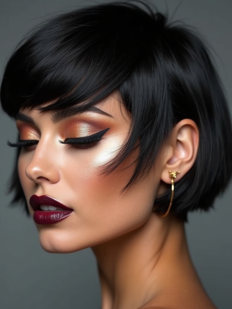 cropped rebellious sculpted bob