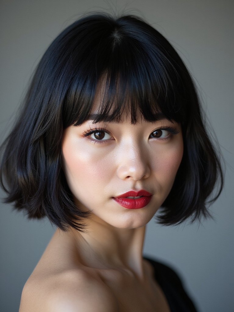 cropped sharp geometric bob