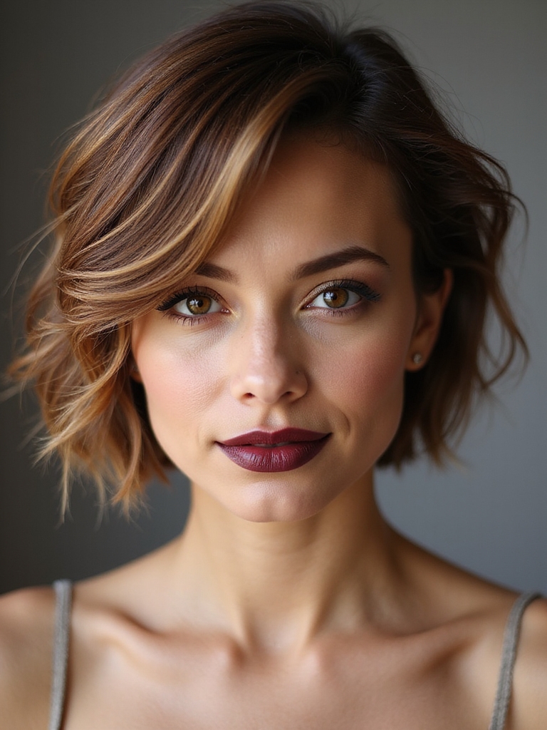 cropped stacked inverted bob