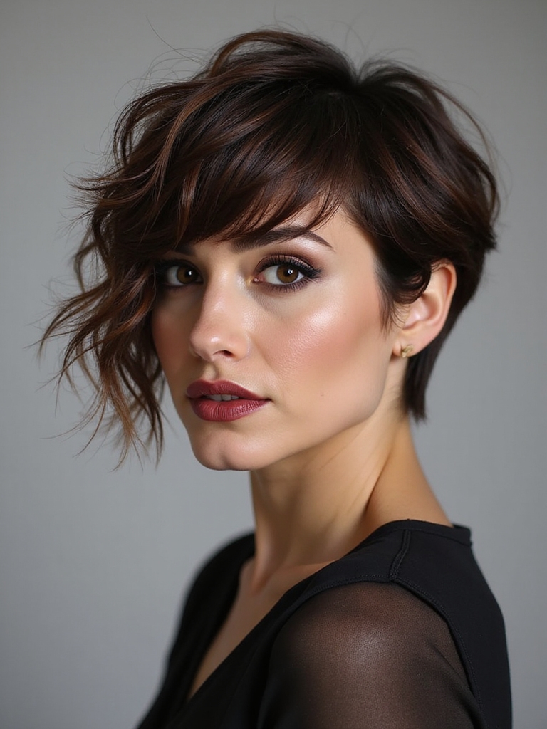 cropped textured pixie bob hybrid